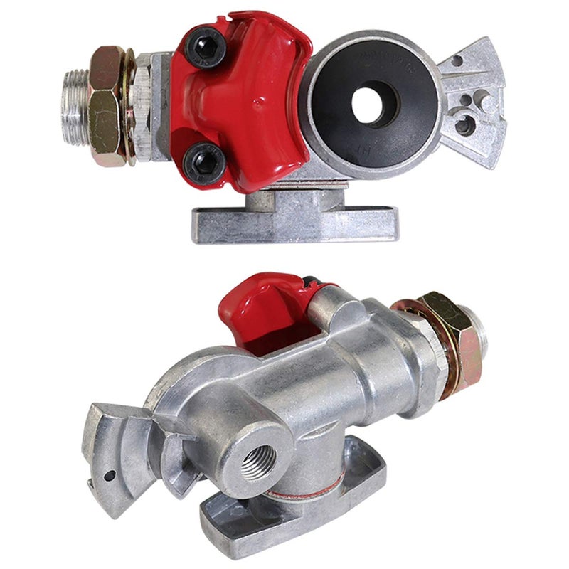 KOOTANS 1 Pair Service Emergency Gladhands with Valve Switch Die Cast Aluminum Valve Glad Hands Universal Air Hose Brake Coupling Connector Handshake Kit for Truck Semi Trailer Tractor RVs - Image 5